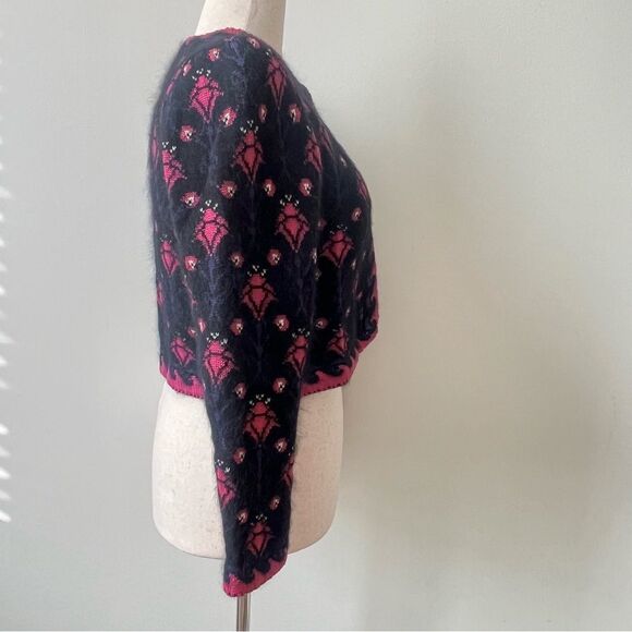 VTG Cullinane Womens Lambswool Blend Academia Cropped Cardigan Cottage core SZ M - Picture 4 of 7